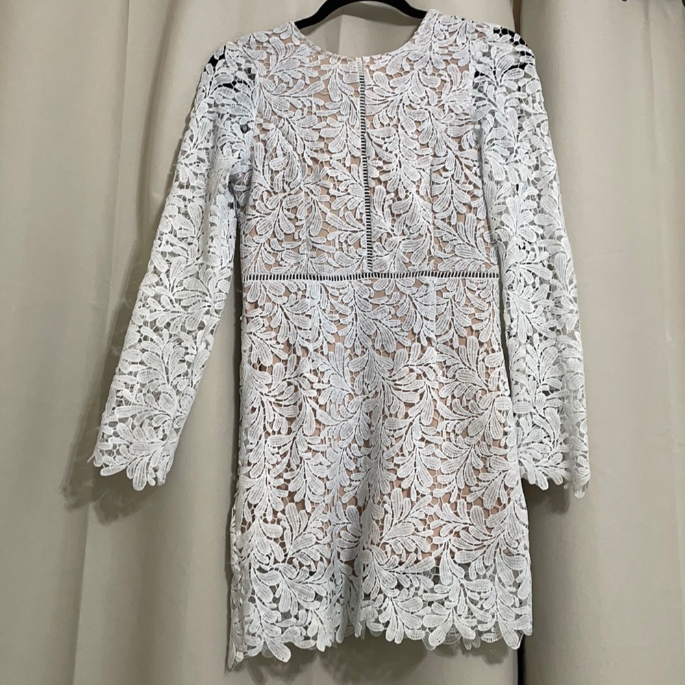 White lace mini dress